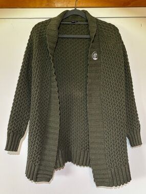 Patagonia Olive Green Open-Front Sweater Cardigan